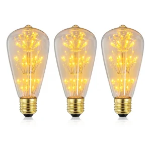 ST64 E27 3W LED Starry Sky Edison Bulb Warm White 2200K 110V/220V Vintage Christmas and Wedding Decor