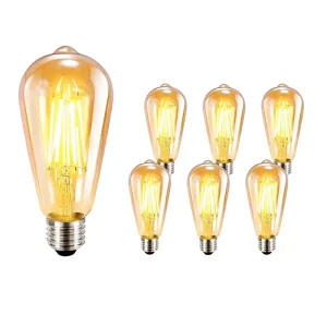 ST64 Edison LED Filament Bulb E27 Screw Base 220V Glass Globe High CRI 80-89 Warm White Neutral Daylight