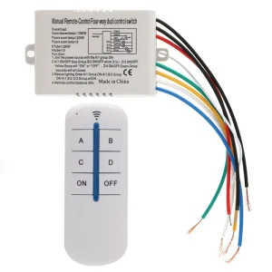 SW-18020P 4-Channel Wireless ON/OFF Lamp Remote Control Switch Receiver and Transmitter