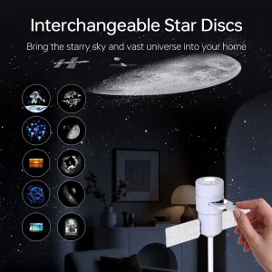 Satellite Shape USB Car Star Projector 360 Adjustable Galaxy LED Night Light Auto Roof Interior Decor Atmosphere Lamp