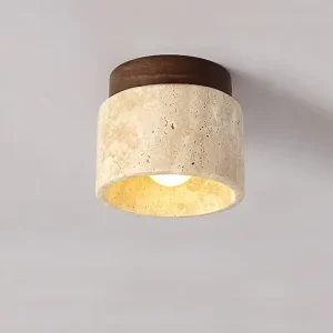 Scandinavian LED Downlights for Home Restaurant Hotel Corridor Wabi Sabi Travertine Stone Ceiling Lights