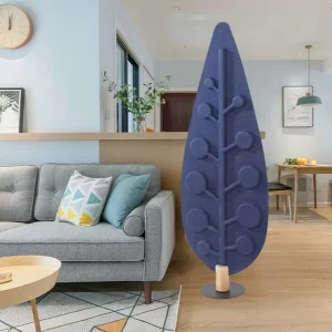 Scandinavian Modern LED Floor Lamp with Leaf Shape PET Felt Shade 3500K Warm White Minimalist Design for Home Office