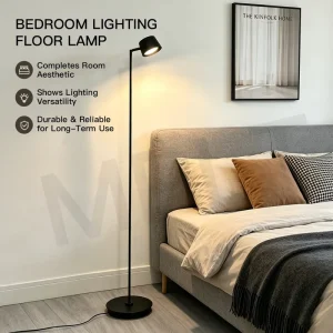 Scandinavian Style Fabric Sofa Matching Reading Floor Lamp Soft Eye Protection Light for Living Room Bedroom