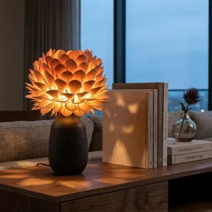 Sculptural Bloom Contemporary Simple Night Light with Warm Glow Artistic Tabletop Lamp for Home Accent Ambient Mood Lighting