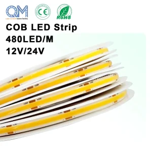 Seamless Architectural COB LED Strip Light 24V 480 LED/m 6000K Cool White CRI90 Linear Lighting
