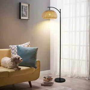 Second hand Bohemian Wabi Sabi New Chinese Zen Vintage Iron Bamboo Floor Lamp for Bedroom Living Room High CRI 90 Light Fixture