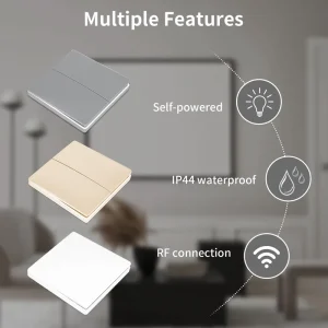 Self-Powered Wireless Push Button Switch Battery-Free Remote Controller for Smart Lighting System