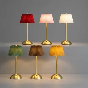 Senya Pro USB Rechargeable Mood Light Minimalist Design Touch Control Fabric Cloth Luxury Cordless LED Table Lamp for Restaurant