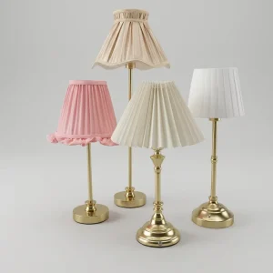 Set of 3 Cordless Table Lamps with Fabric Shade and Iron Base Wireless Centerpiece for Wedding Events