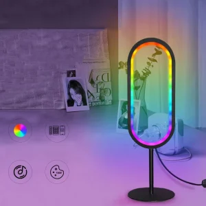 Shinelite USB Powered LED RGB Night Light Table Lamp with App & Remote Control Minimalist Design for Gaming Room Decoration