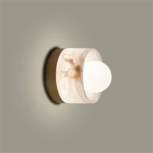 Silent Wind LED Aisle Wall Lamp Middle French Style for Restaurant Entrance Bedroom Natural Stone Background Copper Living Room