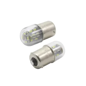 Silver Housing G18 R5W R10W Red Yellow LED Signal Bulb Light 2W 6V 12V 24V 30V BA15S Warning Lamp