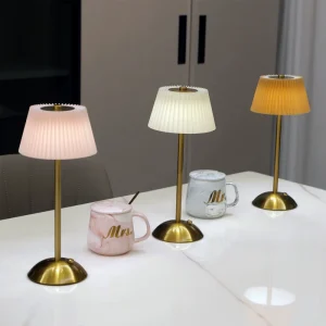 Simple Bedside Rechargeable Touch Dimmable Flexible Battery Operated LED Fabric Table Lamp for Bedroom Living Room