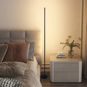Simple European Aluminum Nordic LED Garden Vertical Bedside Floor Lamp App Control