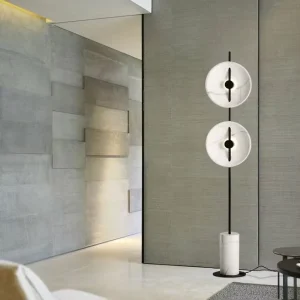 Simple Interior Iron LED Floor Lamp White Resin