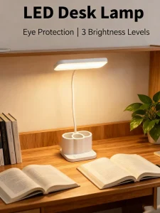 Simple LED Table Lamp Soft Warm White Light to Protect Eyes Ideal for Student Bedroom Desk