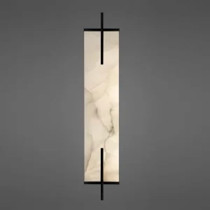 Simple Luxury Metal Alabaster Wall Lamp in New Chinese Design Lighting for Villa Hallway Living TV Background and Bedside Wall