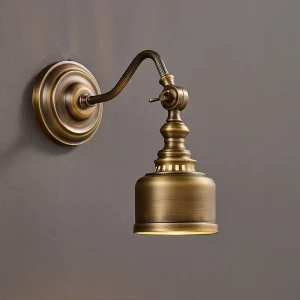 Simple Modern Home Hotel Bar Decorative Antique Brass Wall Lamp Nordic Creative Bedside Industry LED Wall Sconce Lighting