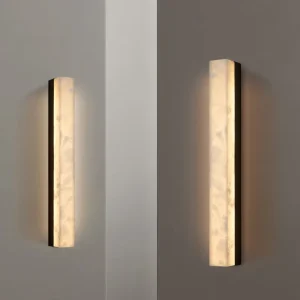 Simple Modern Marble Wall Lamp Solid Copper Living Room Accent Wall Light Minimalist Luxury Stairwell Bedroom Bedside Strip Wall