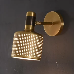 Simple Modern Wall Mounted Lights Indoor Luxury Led Golden Brass Lampshade Decorative Wall Lamp