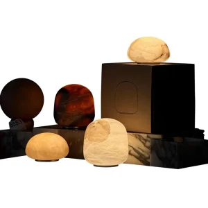 Simple Post modern Wind Marble Table Lamp Includes Battery Portable Living Room Bedroom Bedside USB Rechargeable Warm Light