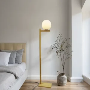 Simple Wooden Floor Lamp for Living Room and Bedroom Color changeable Led Fiberglass Floor Lamp