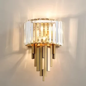Single Head Double Head AC220V European Wall Mounted 3CCT Wall Lamp Gold Crystal Wall Sconce Villa Wall Lighting