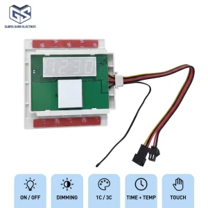 Single Key Time & Temp Display 12v 24v 5a Monochrome Tricolor Led Touch Dimmer Switch Capacitive Sensor for Smart Mirror