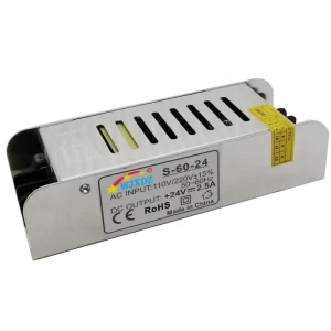 Single-Output 24V 2.5A 60W Constant Voltage LED Power Supply Driver for Lights, Switches and Strips