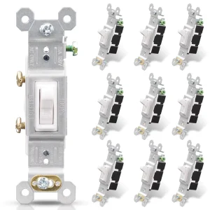 Single Pole Toggle Light Switch 15 Amp 120V Toggle Framed AC Quiet In-Wall On/Off Switch Replacement
