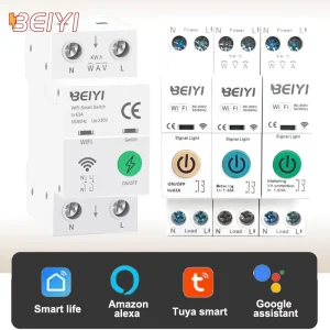 Single Pole WiFi Smart Switch MCB Meter with kWh Monitoring Relay and Timer