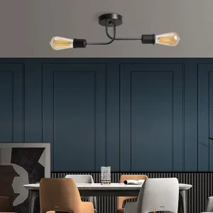 SkyCam OEM ODM Irregular Simple Modern Living Room Surface Mounted Iron Art Ceiling Light