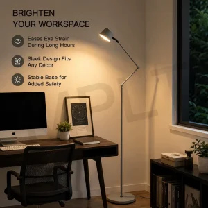 Sleek Black Adjustable Floor Lamp