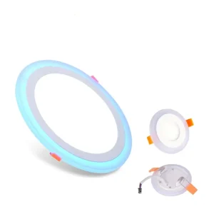 Slim Recessed LED Panel Ceiling Light, Double Color, 18+6W, for Living Room