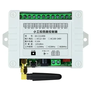 Small Industrial Control DC12~36V 4-Channel Wireless Learning Code Metal AAA Battery 4-Button Remote Control Switch 100m