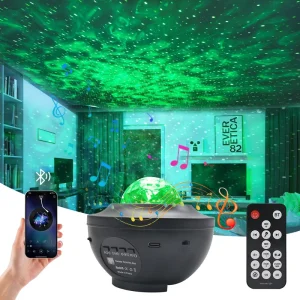 Small Laser LED Galaxy Night Light Projector with Bluetooth Music Speaker