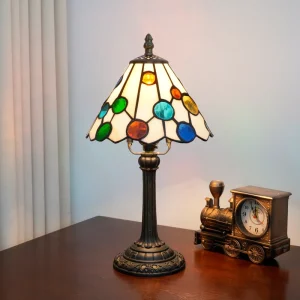 Small Modern Decoration Table Lamp Tiffany Style Stained Glass Bohemian Table Lamp for Living Room Bedroom Nursery