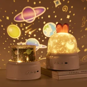 Small Size USB Rechargeable LED Atmosphere Lamp Modern Style Starry Sky Projection Light Smart Home Gift for Children