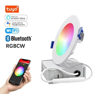 Smart 4 Inch RGBW Dimmable Slim Recessed LED Spot Downlight Panel Light