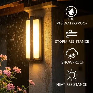 Smart 5CCT LED Outdoor Wall Sconce 12-Inch IP65 ETL Certified Aluminum Exterior Porch and Yard Light