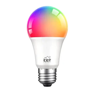 Smart A19 LED Bulb Wireless RGB Multicolor Dimmable Compatible Alexa Google Home AC Power Supply E26 E27 App Controlled Via Wifi