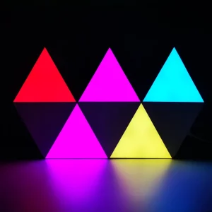 Smart APP-Controlled 6-Piece Triangle Wall-Mounted RGB LED Panel Light