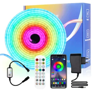 Smart APP Music Control RGBIC LED Neon Light Strips 24V 3535 96led m IP65 Waterproof Full Kit for Room & Holiday Decorations