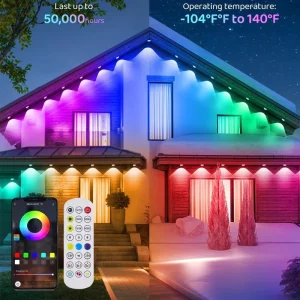 Smart APP Remote Control DC24V Permanent Outdoor Lights RGBIC Waterproof LED Decoration for Christmas New Year
