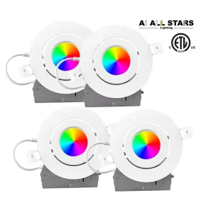 Smart Adjustable Recessed LED Downlight RGB CCT Dimmable Spotlight ETL
