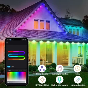Smart App Control Waterproof Point Lights RGBIC LED Permanent Outdoor Holiday Decoration Pixel Lights