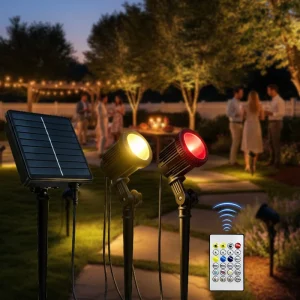 Smart App-Controlled Solar Lawn Light Wireless Color-Changing IP65 Ground Spot Light for Patio Sidewalk Fence