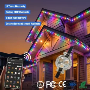 Smart App Controller 12V 24V 36V Gemstone Rgbw Point Lights UCS2904 IP68 Outdoor Permanent Christmas Decorative Lighting