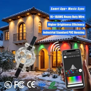 Smart App Controller 12V 24V 36V Point Light IP68 Waterproof Permanent Outdoor Christmas Decorations Lighting