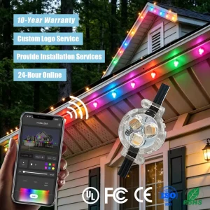 Smart App Controller 12V 24V 36V Track Point Lights RGBW IP68 Permanent Outdoor Christmas Lighting Building Decor